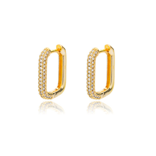 Evelyn Personalized Style 18K Gold-Plated Micro Inlaid Zircon Earrings