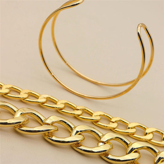 Linked Chain Bracelet Stack