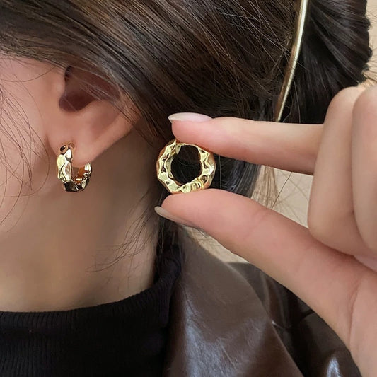 Zara Textured Hoop Earrings