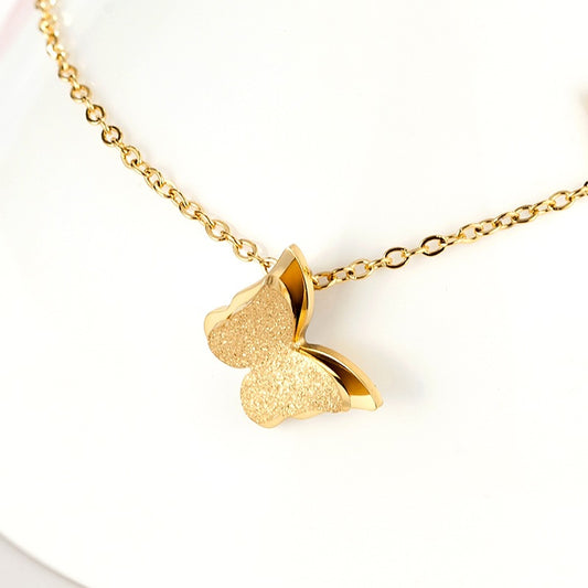 Gold Butterfly Anklet Single Chain