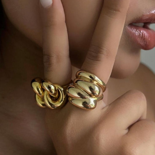 Sona Gold Ring Twisted Luxe Statement Ring