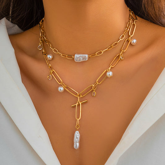 Vintage Pearl Baroque Niche Twin Necklace