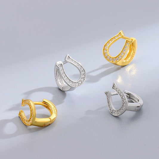 Ainsley Diamond-Embedded U-Shaped Ear Ring