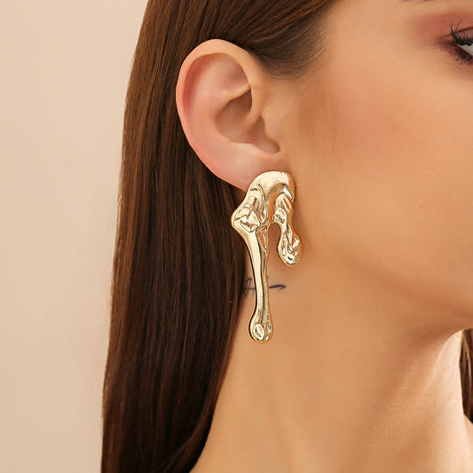 Women's Design Lava Geometric Liquid Stud Earrings