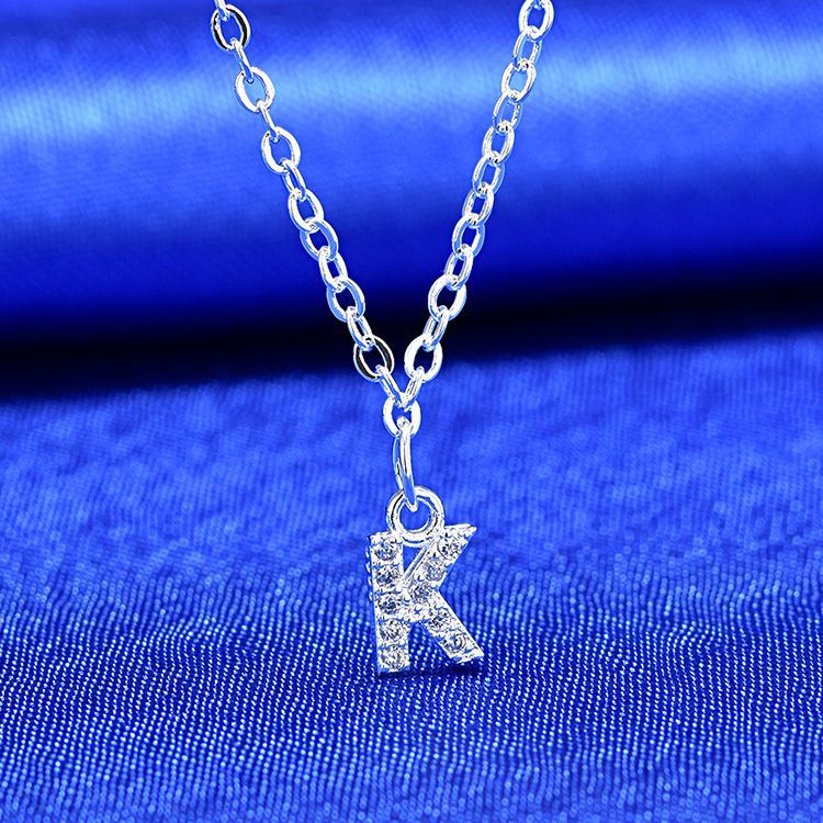 Amara 925 Rhinestone 26 Letter Necklace