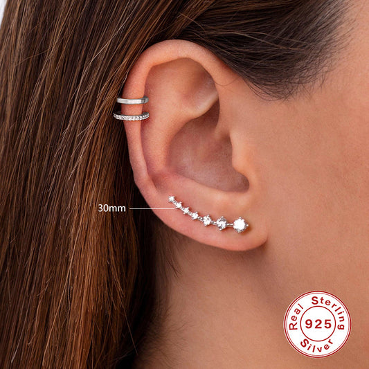 Nova Minimalism Line Crystals Stud Earrings