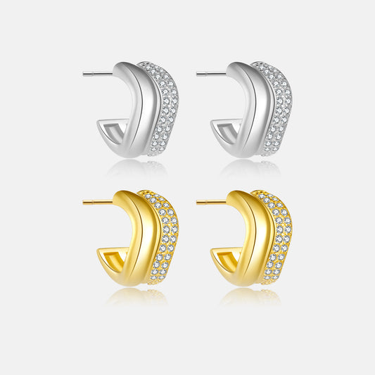 Isabelle Geometric Hoop S925 Sterling Silver Earring
