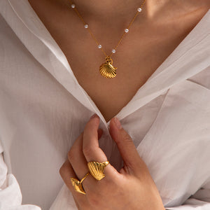 Nalani 18k Gold Plated Starfish Shell Pendant Necklace