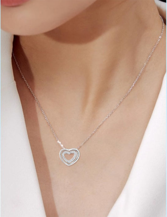 Ava S925 Heart To Heart Pendant Necklace